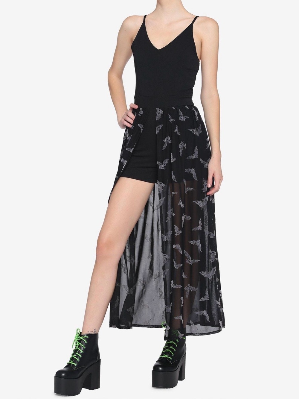 Midnight Hour | Bats Flocked Duster Romper